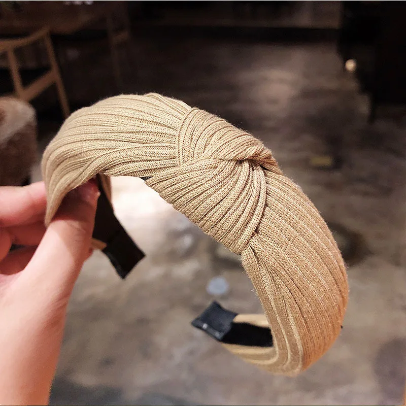 

Bezel Fashion Woman Girls Cross Hairband Hairhoop Korean Style Printed Plaid Elegant Women Hair Accessories Headwear Headband