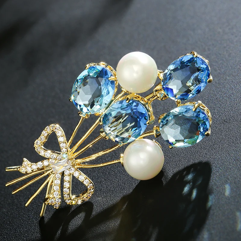 Элегантный Прозрачный Кристалл Броши для женщин романтические воздушные шары