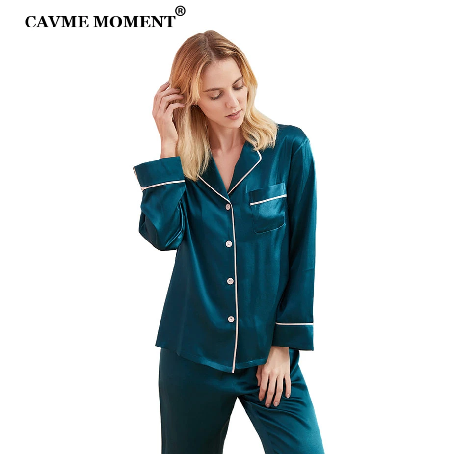Пижамный комплект CAVME из 100% натурального шелка для женщин женская шелковая
