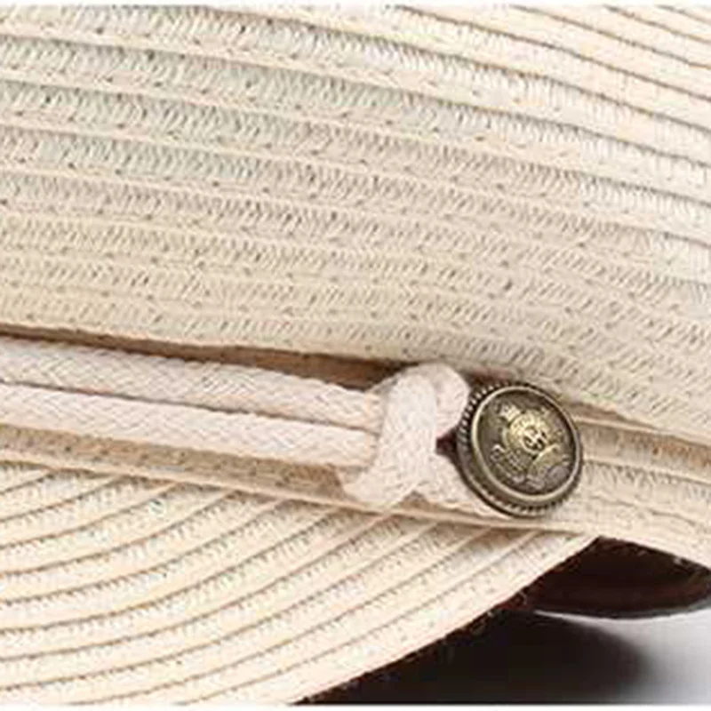 

Brand New Solid Color Fashion Women Sun Visor Hats Punk Newsboy Hat Unisex Bowler Beret Cap with Button Decoration Wholesale