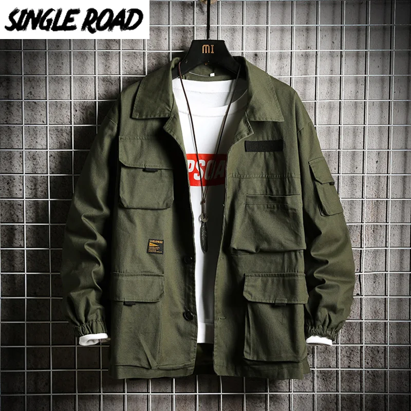 Куртка карго Мужская однотонная в стиле хип хоп|Мужские куртки| |