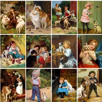 ruopoty diy pictures by number kits home decor painting by numbers kids and dog drawing pictures by number animal kits home deco
