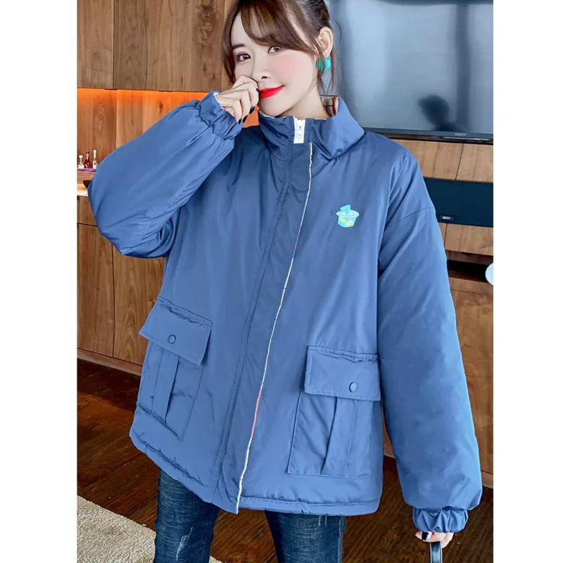

Autumn Winter Thickened Double-sided Cotton Padded Jacket Women Loose Cartoon Printed Harajuku Veste Femme Streetwear Clothes