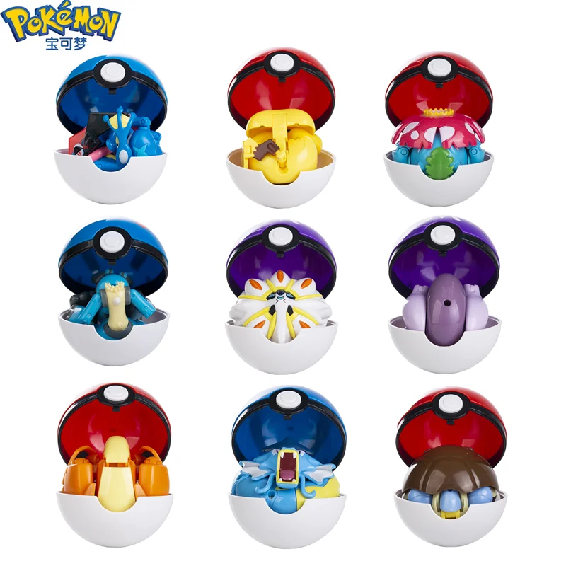 S Ball Variant Set Anime Action Figure Charizard Pikachu Lucario Mewtwo Pocket Monster Pokeball Model Toy Gift