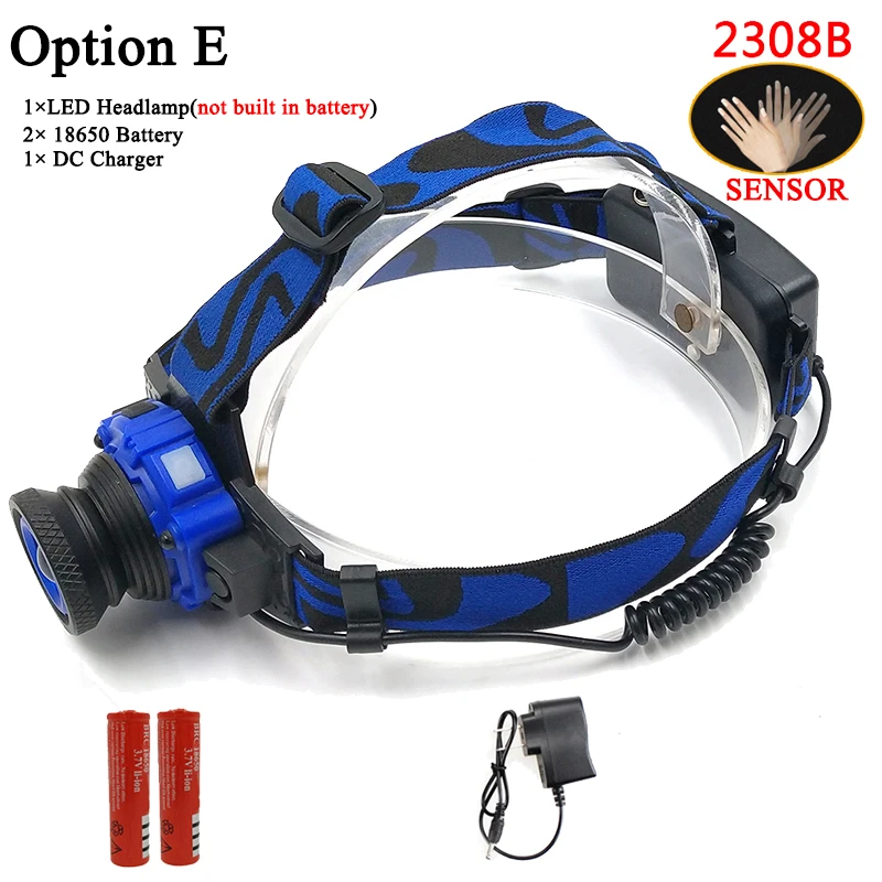 Litwod Z302308 Q5 Led Bright Headlamp Head Light Head Flashlight LED Headlight Build-in Rechargeable Battery Head Lamp Zoomable - Испускаемый цвет: E