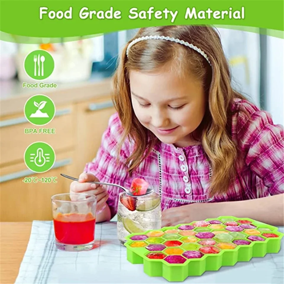 

Cavity Ice Cube Tray Honeycomb Ice Cube Mold Food Grade Flexible Silicone Ice Molds for Whiskey Cocktail DIY Ice maker
