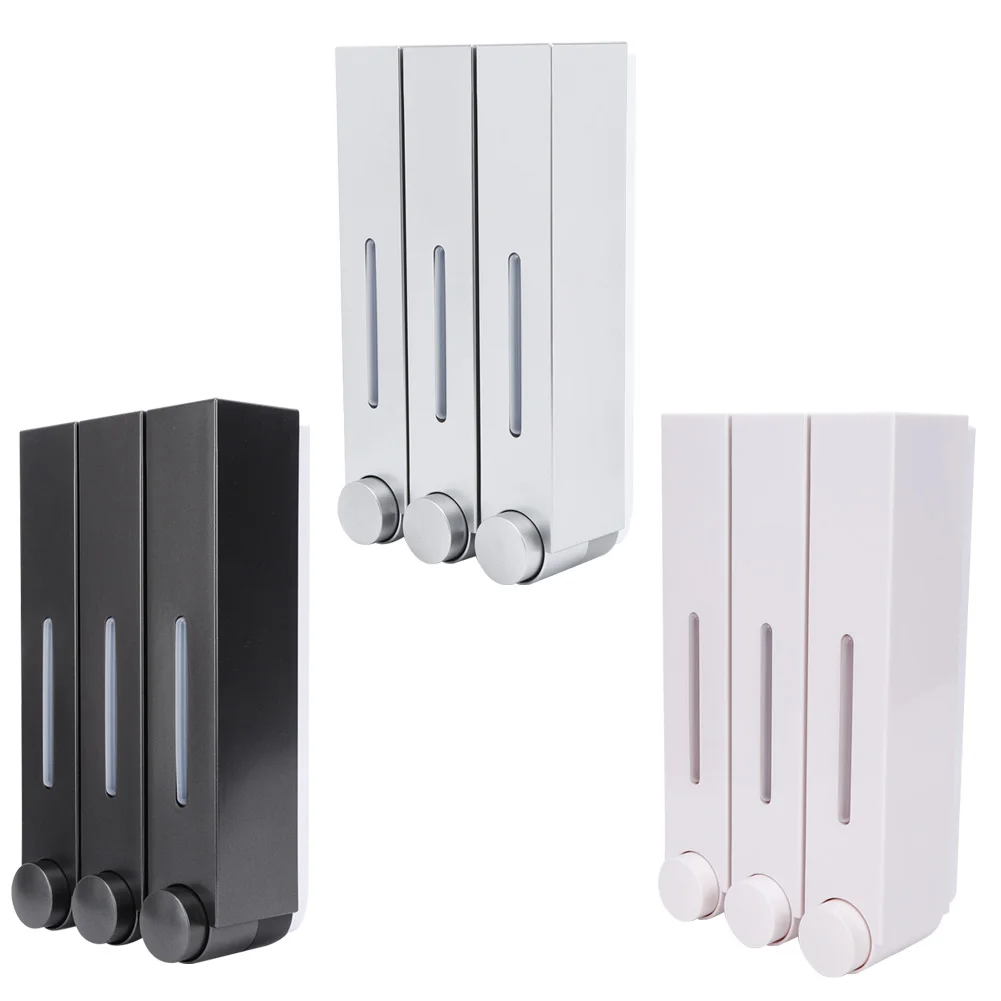 Диспенсер для жидкого мыла настенный дозатор душа 420 мл X 3 с тремя насадками