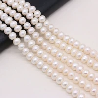 natural freshwater white pearl beads oval loose bead for jewelry making diy charm bracelet necklace earring accessories 9 10mm