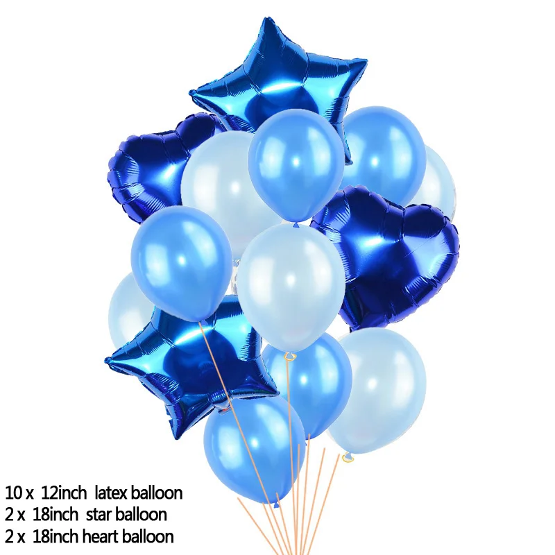 M09 14pcs/set Clear Confetti Latex Balloons Set Star Heart Shape Foil Balloon Birthday Party Decoration Kids Baby Shower Supplies - Цвет: M09