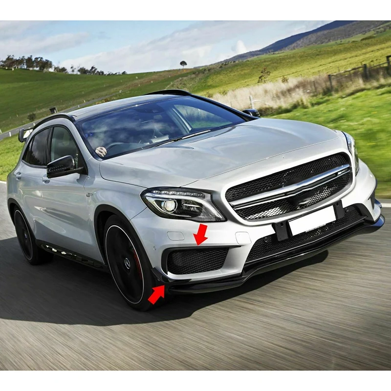 Черные передние закрылки спойлер для Mercedes BENZ GLA W156 X156 2014 2016|Наклейки на