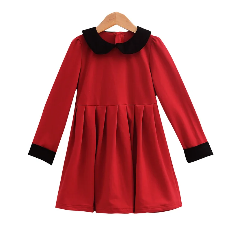 Новинка 2019 осенне-зимние платья для девочек плиссированное платье с длинным