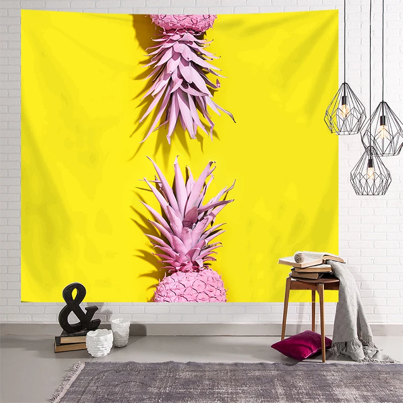 Гобелен с ананасами настенный подвесной потолочный чехол для мебели рисунком