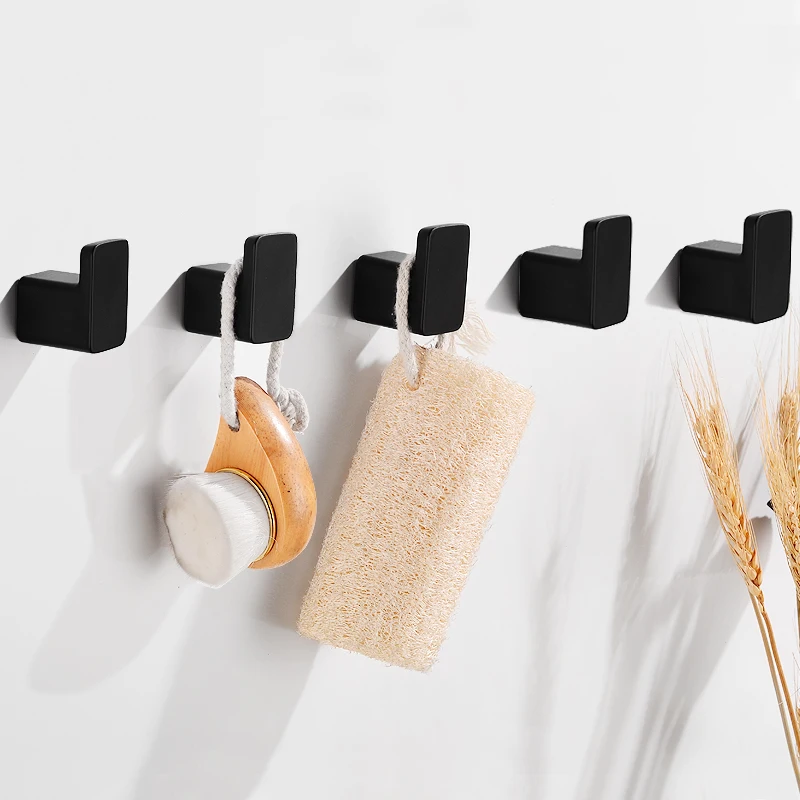 Держатель для полотенец черная алюминиевая вешалка держатель с крюком полка
