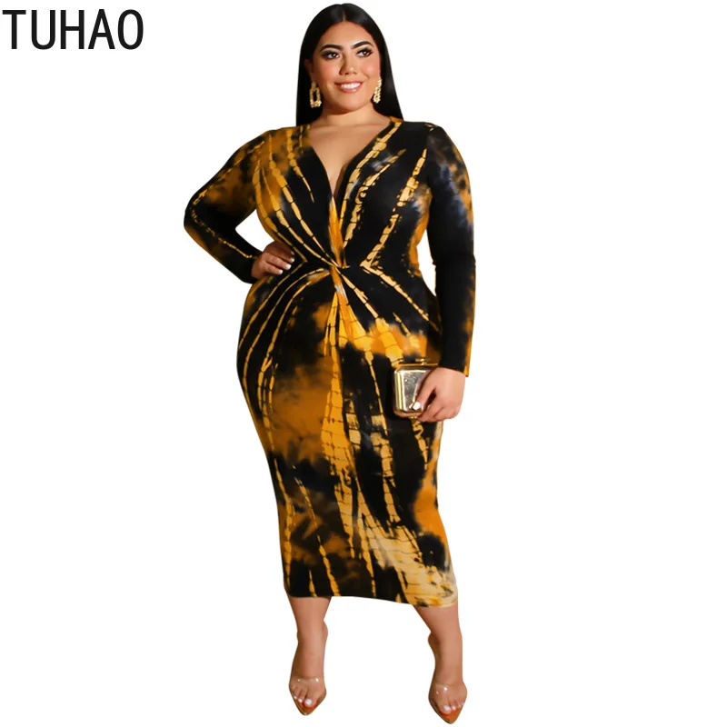 Женское облегающее платье-карандаш TUHAO, длинное винтажное праздничное платье 5XL, 4XL, 3XL, модель WM126 2020 года