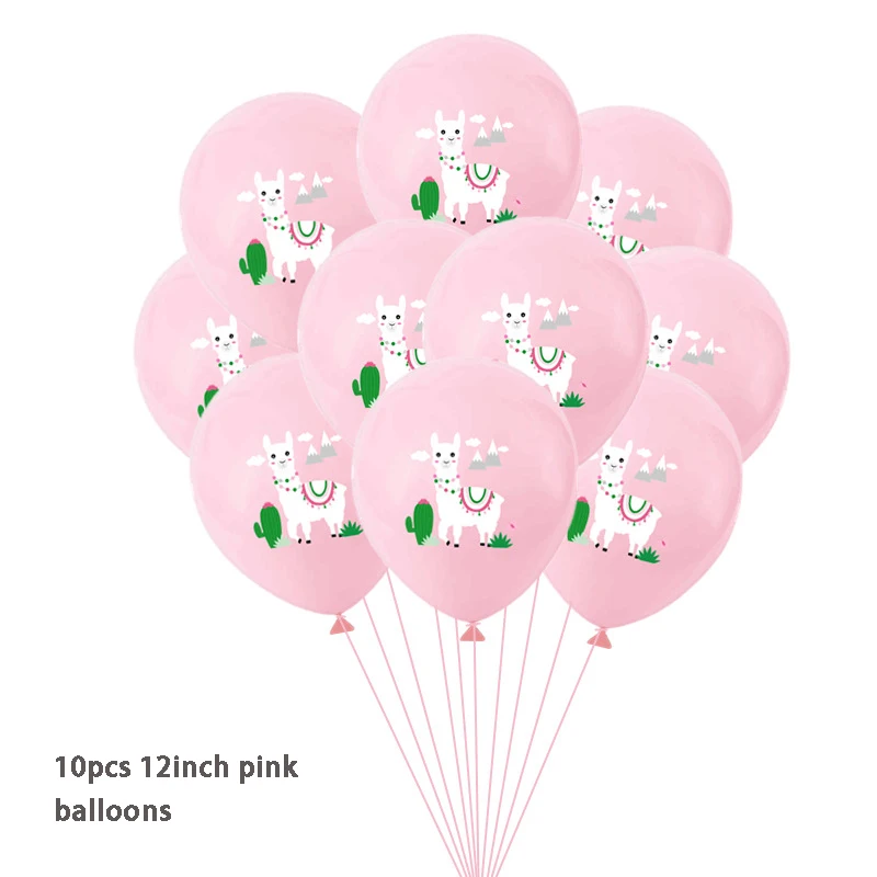 10ps pink balloon Fiesta вечерние украшения Мексиканская вечерние поставки красочные Альпака кактус Fiesta Виниловый фон с шарами кактус Фольга шары девичник - Цвет: 10ps pink balloon