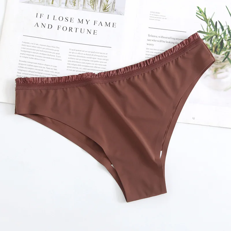 

1pcs Seamless Women's Panties Sports Sexy Ladies Intimates Female Briefs Ice Silk Underpants Underwear For Women BANNIROU