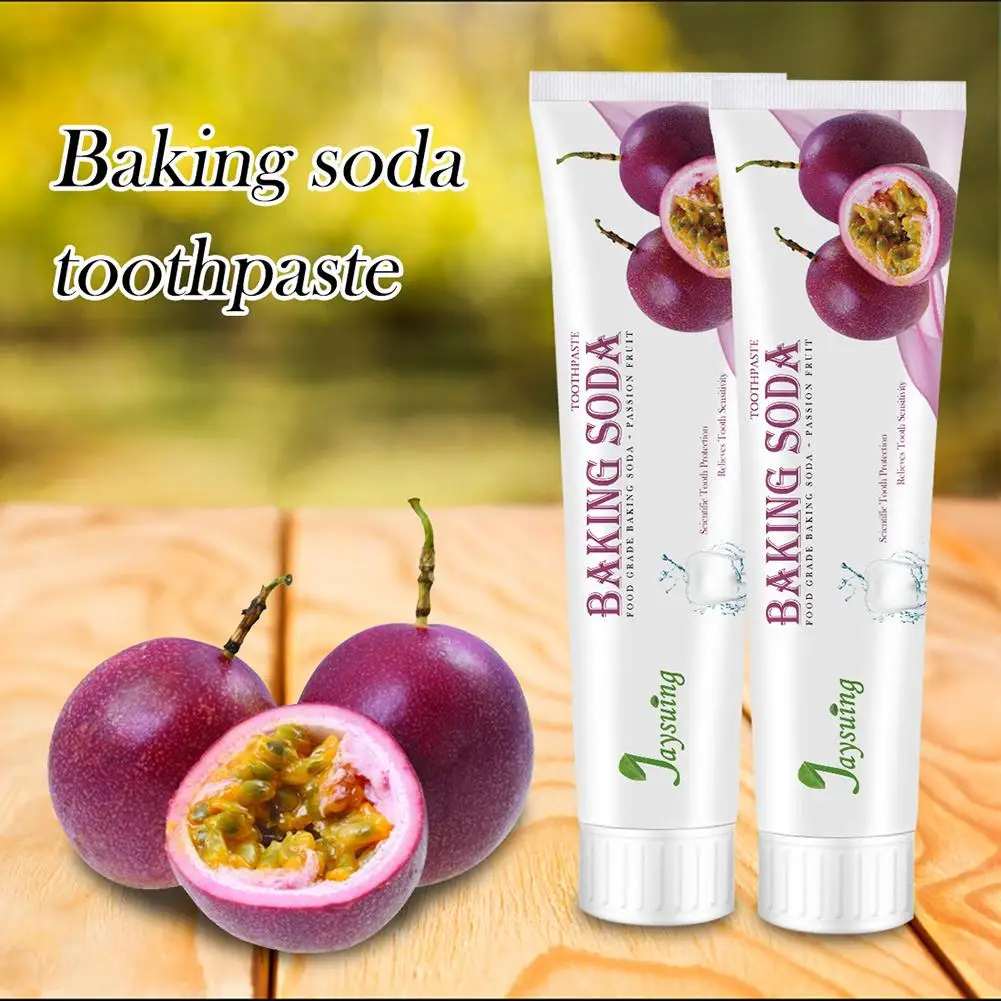 

110g Baking Soda Toothpaste Tooth Whitening Passion Fruit Flavor Fresh Breath Remove Stains Toothpaste