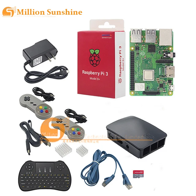 Raspberry Pi 3 Model B +/3 стартовый комплект + чехол карта памяти 16 Гб кабель питания