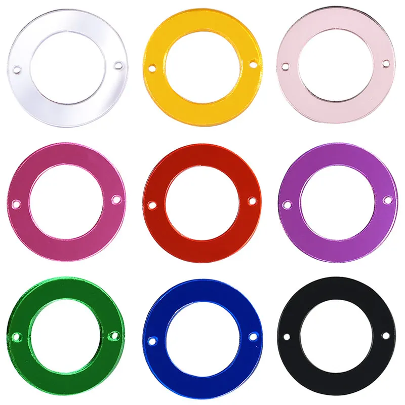 50 шт. 25 мм круглые акриловые зеркальные пришивные стразы с плоской обратной