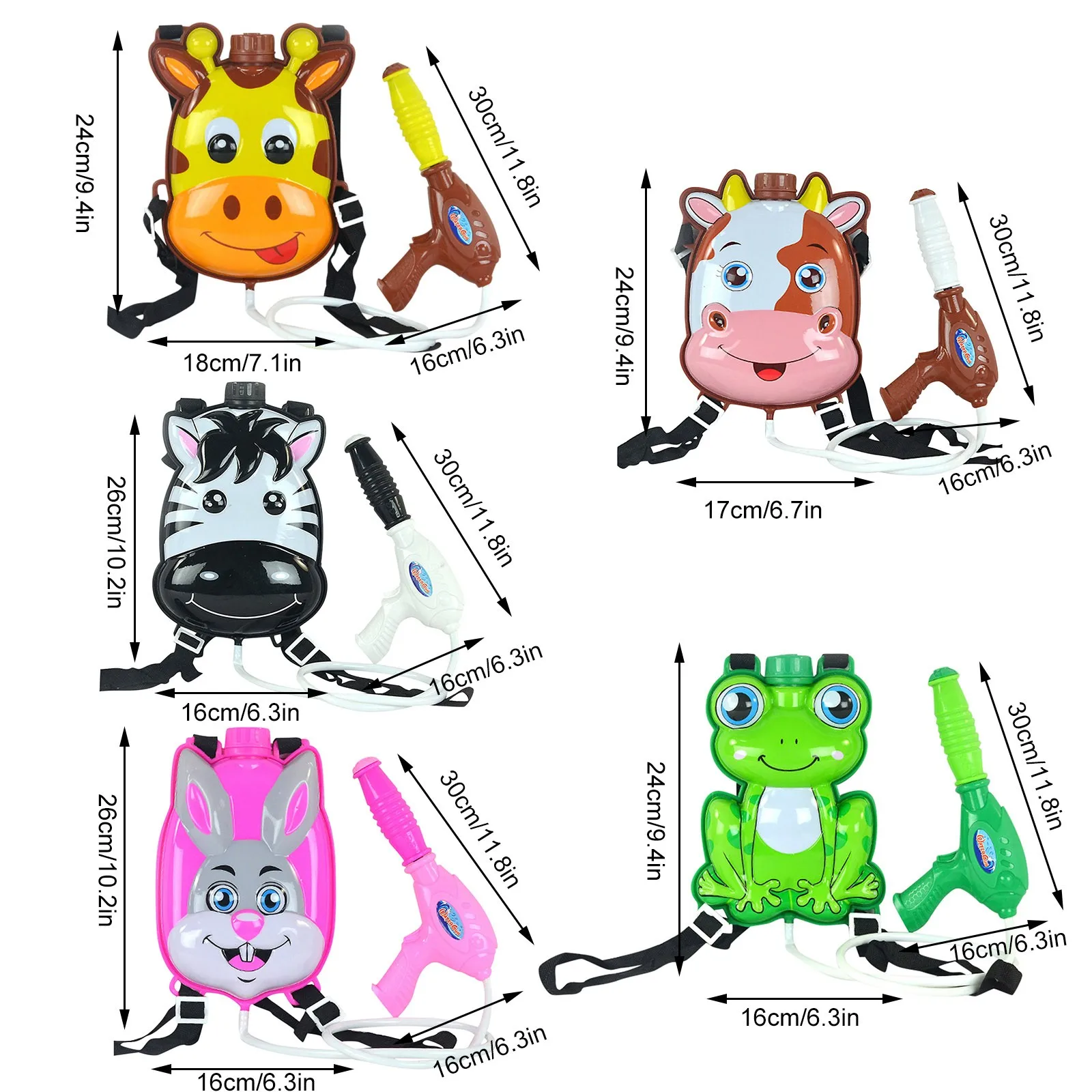 

Children's Beach Water Toys Backpacks With Water Guns Summer Cartoon Pull-Out Water Guns For Boys And Girls Swimming Pool Games