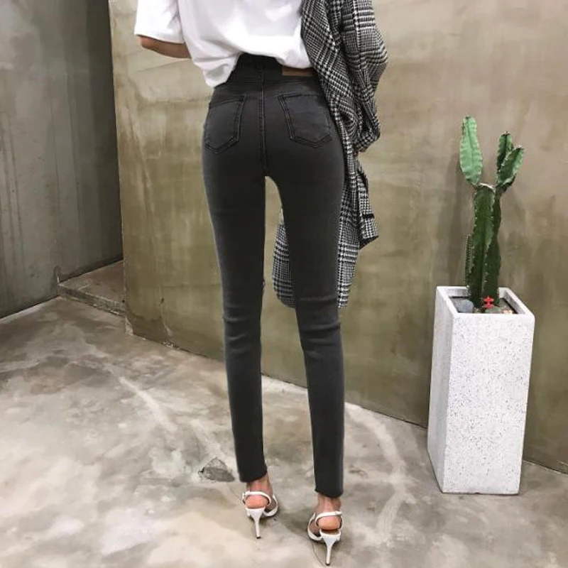 Женские рваные джинсы BornSra повседневные облегающие брюки-карандаш с карманами и