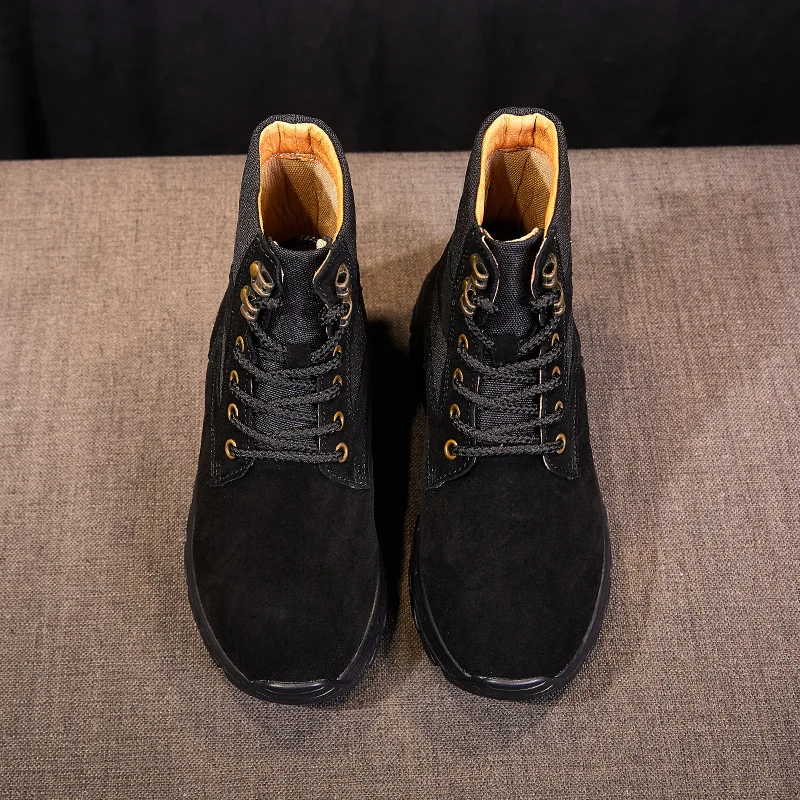 

2020 Winter Platform Ankle Boots High Top Lace Up Women's Short Boots Suede Genuine Leather Booties For Ladies