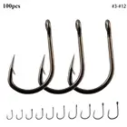 Рыболовные крючки, 3 #-12 #, из углеродистой стали, острые, с зазубринами 100, узкие, для рыболовных снастей, Круглый рыболовный крючок шт.