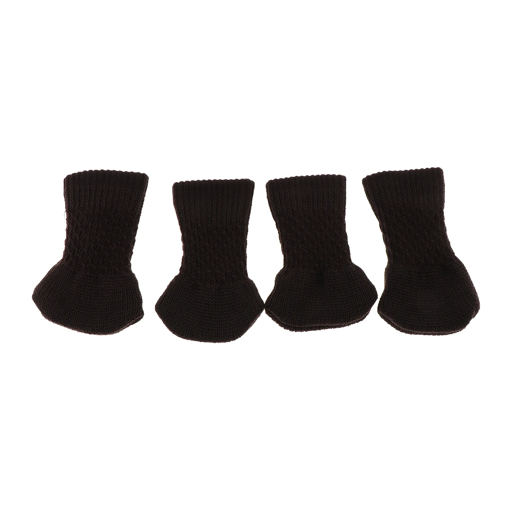 4 шт. носки для ног стула вязаные мебели защита пола темно коричневые мебельные