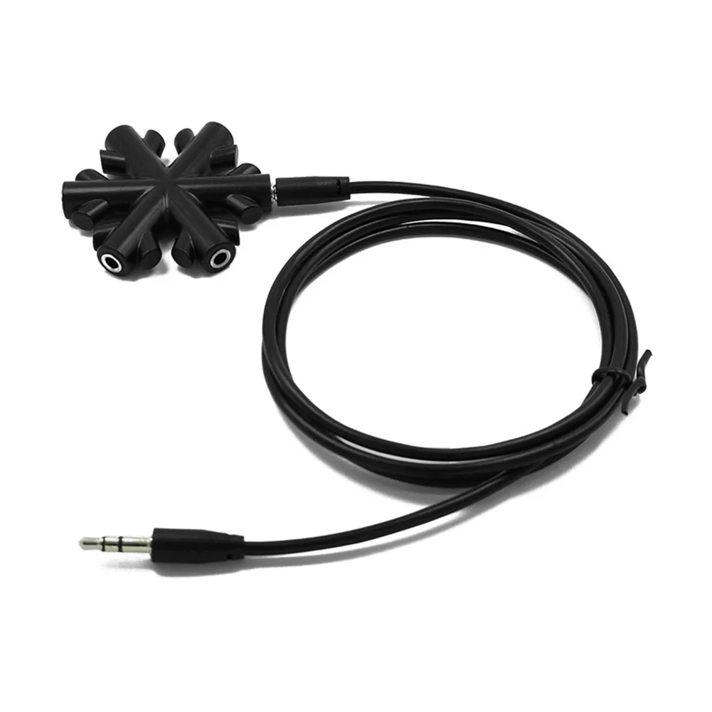 Снежный сплиттер адаптер для гарнитуры 1 штекер на 5 портов гнездо стерео музыка 3