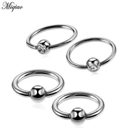 miqiao 1 pcs european and american best selling jewelry titanium piercing nose ring eyebrow nail breast ring clip ball earrings