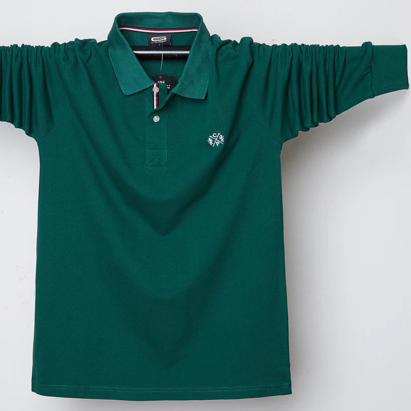 

brand long Embroidery sleeve polo shirt men smart casual business para hombre male cotton shirt breathable undershirt