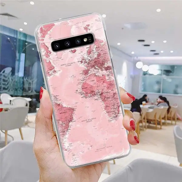 H10 Карта мира самолет Дорожный Чехол для телефона для samsung Galaxy S10 S10e S8 S9 Plus Note 10 Plus 9 8 S6 S7 Edge Твердый Чехол - Цвет: H10