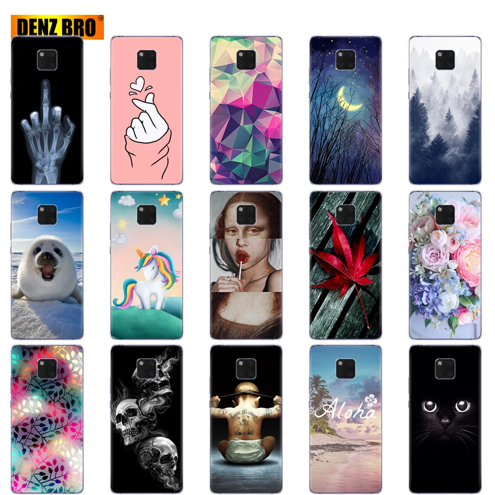 Для Huawei Mate 20 pro Чехол прозрачный силиконовый мягкий ТПУ телефон для X задняя
