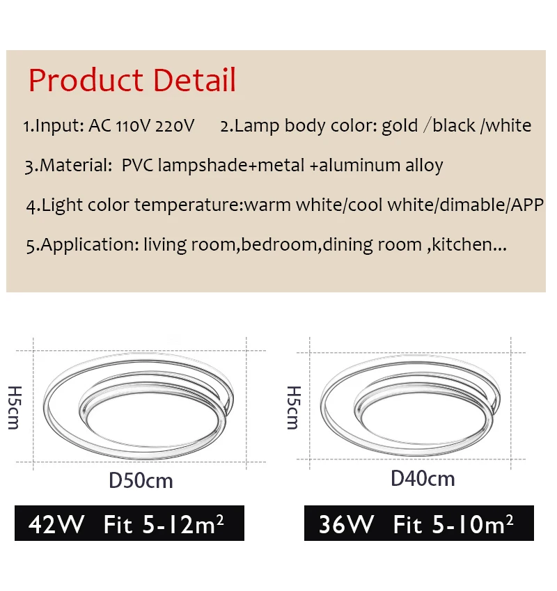 Luces de techo LED modernas para sala de estar, dormitorio, comedor, iluminación interior del hogar, lámparas de techo AC110V, 220V, blanco