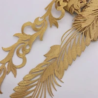 6 meters golden fabric embroidery lace trim lace fabric for womens mens clothes diy