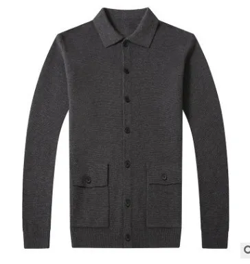 

autumn men's jacket and Sweater winter style Korean lapel coat solid color casual jacket men's single-breasted cardigan sweater