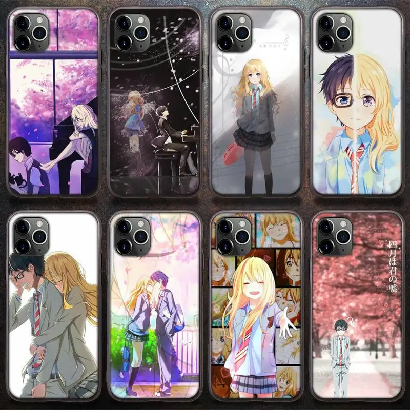 Чехол для телефона с аниме Your Lie in April iPhone 8 7 6 6S Plus X 5S SE 2020 XR 11 12 Pro mini pro XS MAX|Бамперы| |