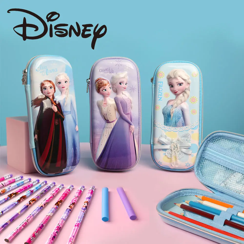 

Disney Frozen Elsa Minnie Mickey Stationery Box Pencil Case Student Pencil Case Male Dirty Resistance