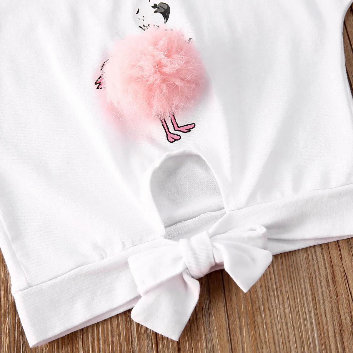 New Summer Baby Girl Flamingo Clothes Toddler Kid Short Sleeve Top T-Shirts+Sequin Shorts Outfits Sets 1-4Years |