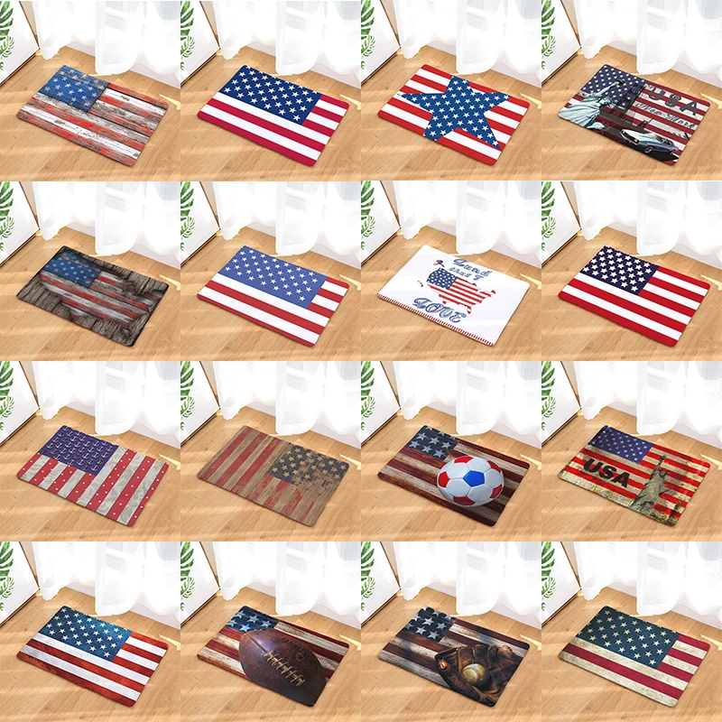 

National Flag Print Decorative Entrance Doormat Anti Slip Bathroom Carpet Flannel Kitchen Absorbent Rugs Home Decor Indoor Mat