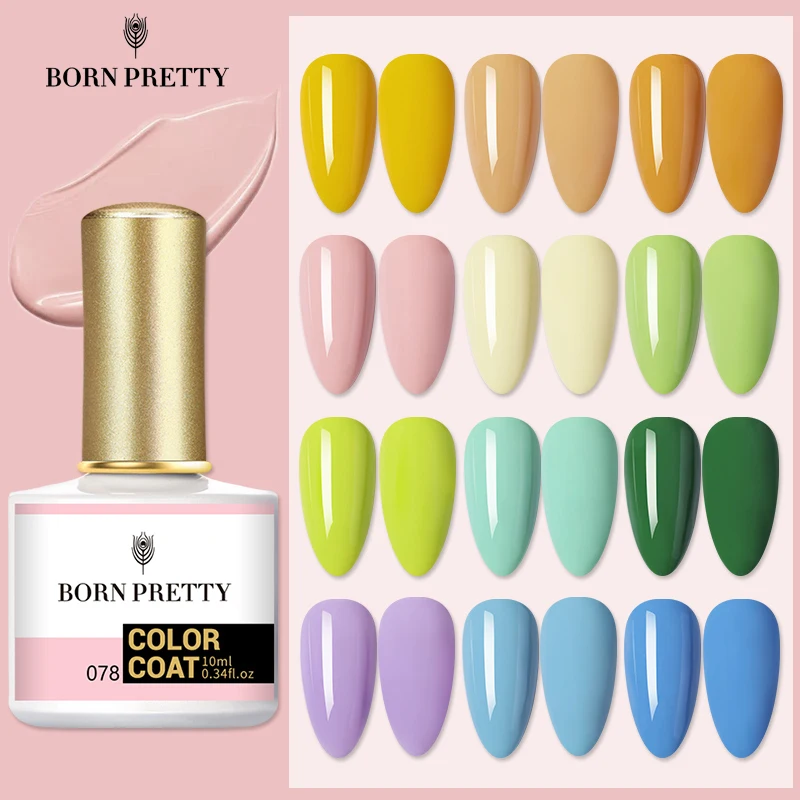 

BORN PRETTY 10ml UV Gel Nail Polish Spring Summer Black White Colors Glitter Soak Off UV LED Semi Permanent Nail Gel for Nails