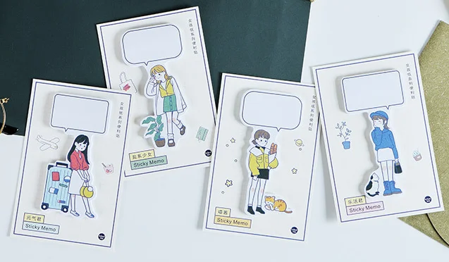 

Girl daily sticky note memo pad(1pack)