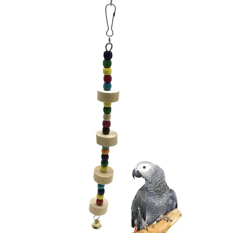 

Bird Toy For Parrot Chewing Tearing Toy Wooden Block Hanging Bite Resistant Bird Claw Grinding Toy Cotton Rope Parrot Swing Toys