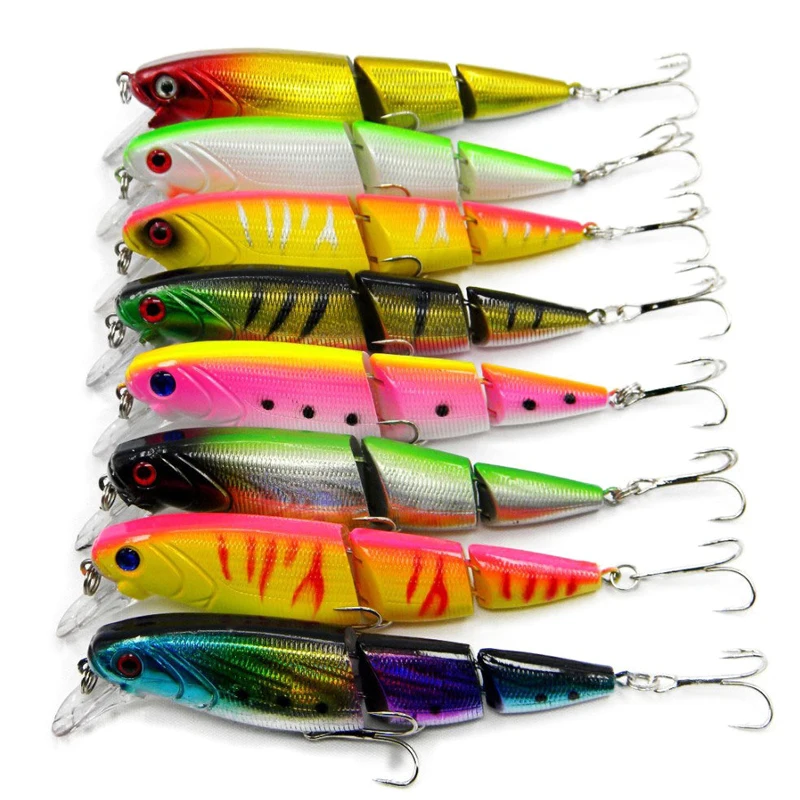 Newly Fishing Lure Wobblers 3-Segement Swimbait Artificial Bait for Color Random BN99 | Спорт и развлечения