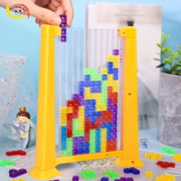 70 pcsset colorful 3d tetris kids intelligence puzzle building blocks 2 in 1 board party board game