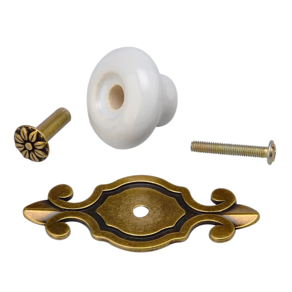 2 шт. ручки для ящиков металлический шкаф винтажные керамические шкафов комодов