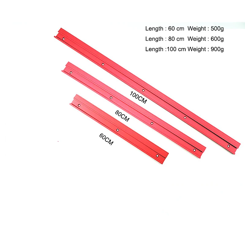 

60cm/80cm /100cm 45 Type Standard Red Alloy T-track DIY Woodworking Chute T-slot Miter Track/Slot Jig Fixture Slider Tools 1PCS