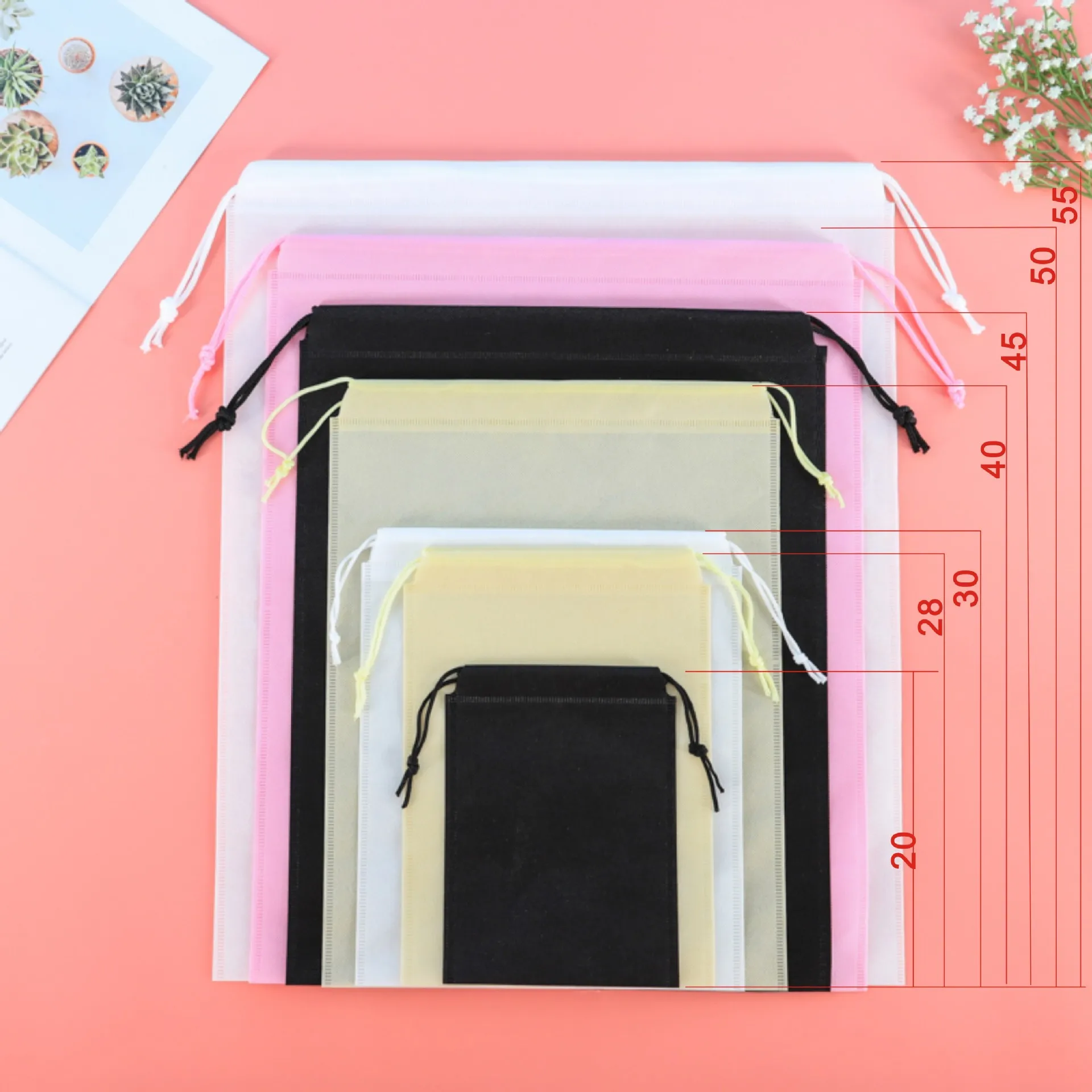 PACGOTH модные однотонные дорожные рюкзаки на шнурке из нетканого материала