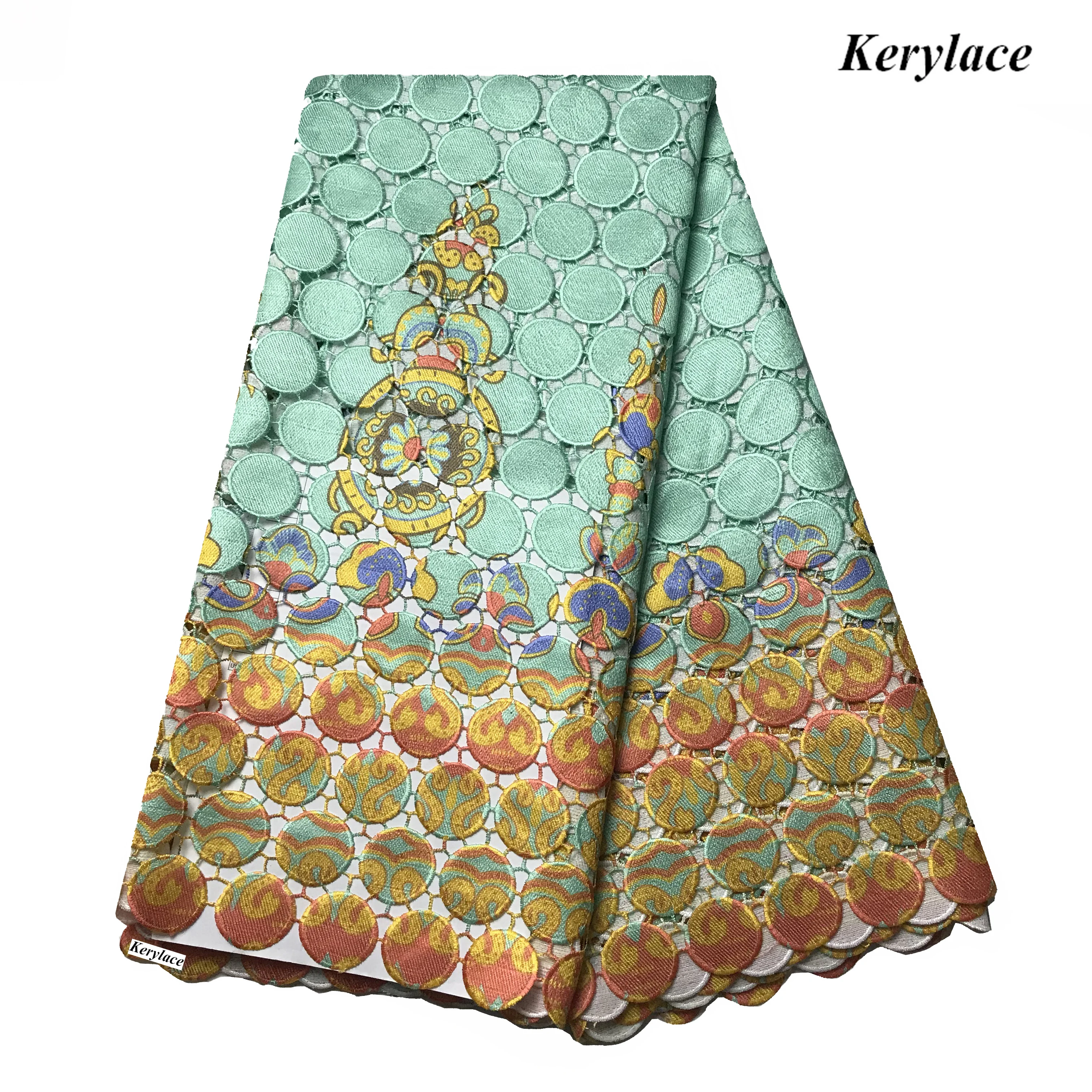 Последние африканские шнур кружева 5 ярдов Водорастворимая кружевная ткань из