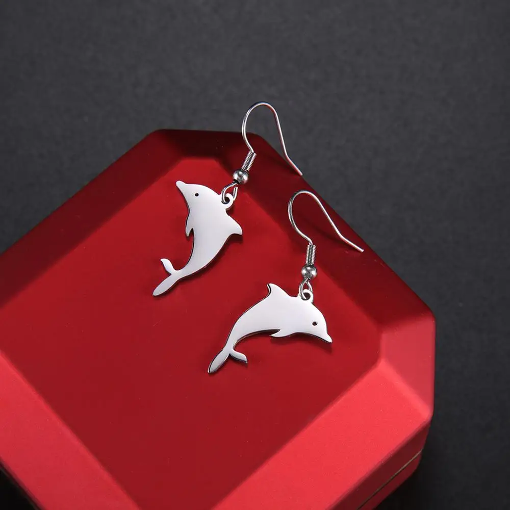 My Shape Серьги из нержавеющей стали с дельфином и пингвином для женщин девочек